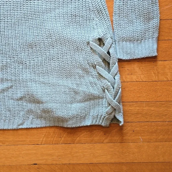 LOVE ELLIE Audra Side Lace Up Detail Textured Cardigan, Sage Green, Women's L - Picture 8 of 12